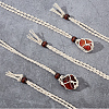 Beebeecraft 6Pcs Adjustable Waxed Cord Macrame Pouch Empty Stone Holder Necklace Making NJEW-BBC0001-08A-4