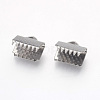 Non-Tarnish 304 Stainless Steel Ribbon Crimp Ends STAS-G187-24P-10.5mm-1