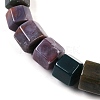 Natural Indian Agate Hexagon Prism Graduated Beaded Necklaces for Women Men NJEW-K388-03T-2