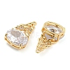 Brass Micro Cubic Zirconia Pendants KK-Q789-29G-2