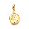 Flat Round 304 Stainless Steel Rhinestone Pendants Decoration STAS-R159-53G-04-1