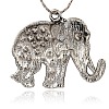 Tibetan Style Alloy Rhinestone Big Pendants ALRI-L048-05AS-2