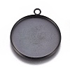 304 Stainless Steel Pendant Cabochon Settings STAS-G127-13-25mm-B-1