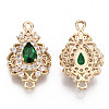 Brass Micro Pave Cubic Zirconia Links Connectors KK-R111-011-A02-2