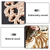 SUPERFINDINGS 5Pcs Rubber Wooden Carved Decor Applique WOOD-FH0001-87-3
