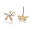 Brass Stud Earring Findings LS-X-KK-T038-470G-2