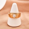 304 Stainless Steel Micro Pave Cubic Zirconia Finger Rings LS-RJEW-D336-08G-1