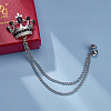 HOBBIESAY 6Pcs 6 Colors Rhinestone Crown Hanging Chain Brooches JEWB-HY0001-30-7