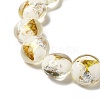 Handmade Gold Foil and Silver Foil Lampwork Flat Round Beads FOIL-C001-02G-3