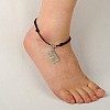 Adjustable Korean Waxed Polyester Cords Anklets for Women AJEW-AN00007-2