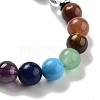 Natural Green Aventurine Round Beaded Chakra Stretch Bracelets BJEW-K251-01B-4