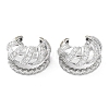 Rack Plating Brass Micro Pave Cubic Zirconia Cuff Earrings for Women KK-Z038-24P-1