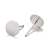 925 Sterling Silver Flat Pad  Stud Earring Findings STER-K167-045F-S-2