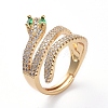Adjustable Brass Micro Pave Cubic Zirconia Finger Rings RJEW-G096-21G-1
