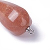 Natural Red Aventurine Pointed Pendants G-E541-10B-3