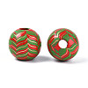 Spray Painted Schima Wood Beads WOOD-T032-36G-2
