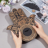 Hamsa Hand Wooden Crystal Sphere Display Stands AJEW-WH0258-822D-3