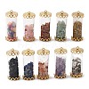 Glass Tube with Natural & Synthetic Mixed Gemstone Chip Beads Inside Pendants FIND-B054-01G-1