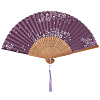 1Pc Bamboo & Silk Folding Fan AJEW-CN0003-91A-6