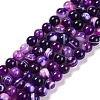 Natural Striped Agate/Banded Agate Beads Strands G-H037-A02-03-2