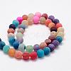 Frosted Natural Weathered Agate Beads Strands G-F367-6mm-08-2