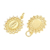 Brass Micro Pave Clear Cubic Zirconia Pendants CU-CBAB3AD-03G-03-2