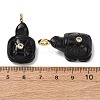 Natural Obsidian Carved Pendants G-H357-03G-06-3