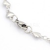 Tarnish Resistant Casual Style 304 Stainless Steel Heart Link Chain Bracelets STAS-O036-05P-3