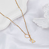 1Pc Letter & Heart Stainless Steel Lariat Necklaces for Women NJEW-LP0002-87G-Z-3