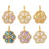 6Pcs 6 Colors Seed Beads & Glass Beaded Pendants PALLOY-MZ01299-1