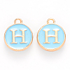 Golden Plated Alloy Enamel Charms X-ENAM-S118-04H-1