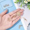  5Pcs 5 Styles Brass Micro Pave Colorful Cubic Zirconia Connector Charms KK-NB0002-81-3