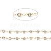 Handmade Brass Glass Rhinestone Beaded Chains CHC-M024-29G-2