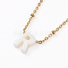 Natural Shell Initial Pendant Necklaces NJEW-JN03298-3