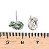 knot Brass Micro Pave Cubic Zirconia Stud Earrings EJEW-C174-01P-7