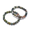 Natural Indian Agate Bead Stretch Bracelets X-BJEW-K212-B-010-4