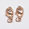 Rack Plating and PVD Vacuum Plating Brass Lobster Claw Clasps for Jewelry Necklace Bracelet Making KK-I599-12mm-RG-RS-1