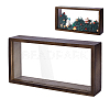 Rectangle Double Sided Clear Acrylic with Wood Display Cases ODIS-WH0038-237A-1