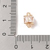 Brass Connector Charms with Glass KK-B100-074G-4