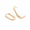 Clear Cubic Zirconia Oval Hoop Earrings KK-S364-280-2