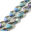 Transparent Electroplate Glass Beads Strands EGLA-F159-FR02-1