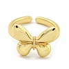 Butterfly Brass Cuff Rings RJEW-L113-011G-2