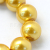 Baking Paint Pearlized Glass Pearl Round Bead Strands X-HY-Q330-8mm-31-3