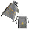 Rectangle Gold Stamping Velvet Tarot Storage Drawstring Bags for Divination ABAG-WH20001-25B-1