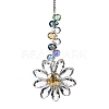 Glass Flower Hanging Suncatchers HJEW-C009-01E-1