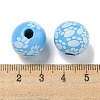 Printed Wood European Beads WOOD-G022-09I-3