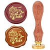 Brass Wax Seal Stamps with Rosewood Handle AJEW-WH0412-0067-1