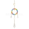 Glass Teardrop/Cone Pendant Decoration HJEW-TA00036-1