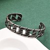 316 Surgical Stainless Steel Curb Chain Cuff Bangles BJEW-C125-08AS-4