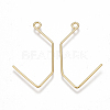 Brass Earring Hooks KK-T038-421G-1